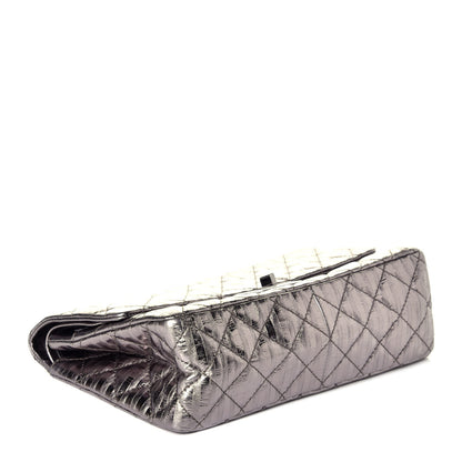 Chanel Metallic Striped Calfskin 2.55 Reissue 226 Flap Dark Silver 4 of 8