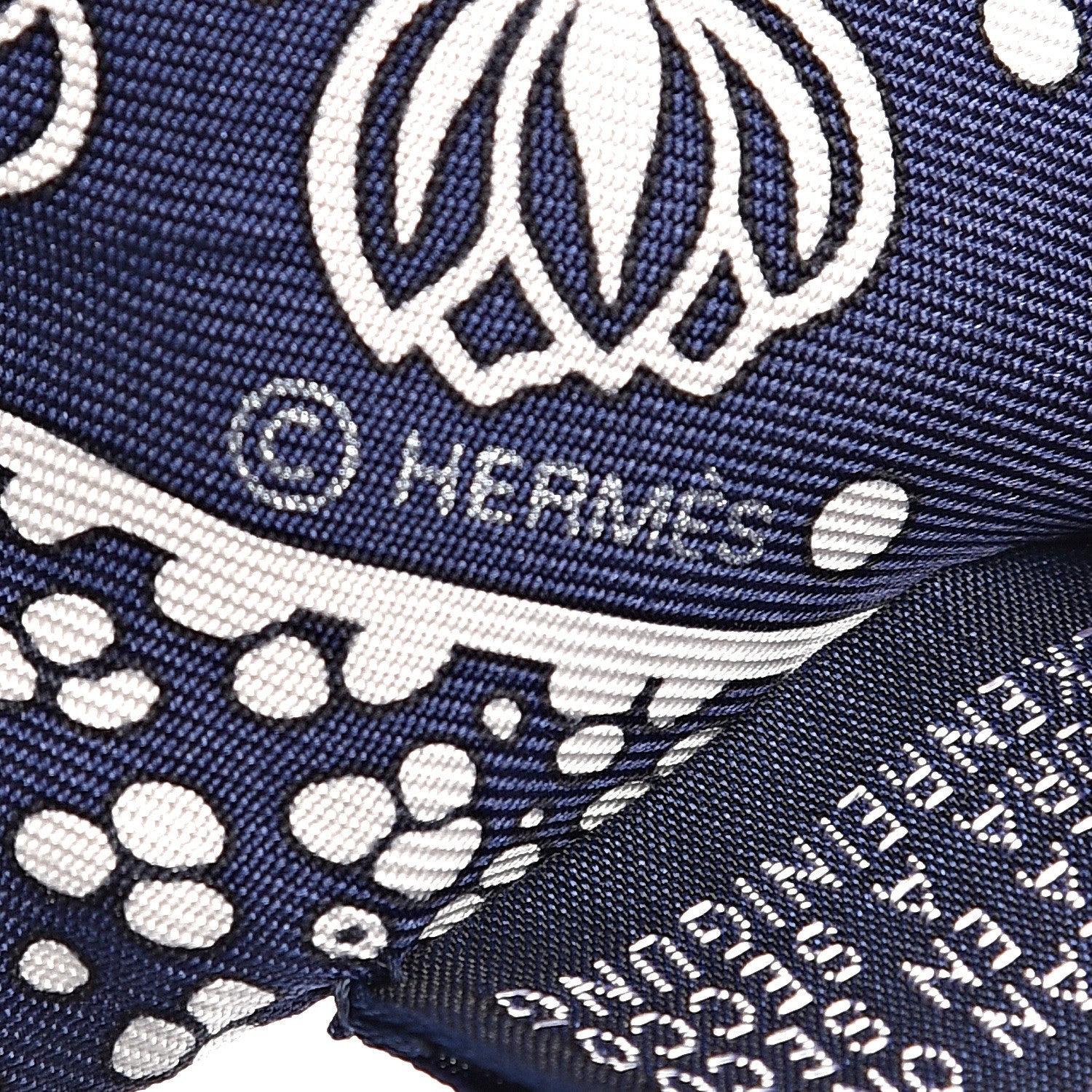 Hermes Silk Les Leopards Twilly Marine White 5 of 5