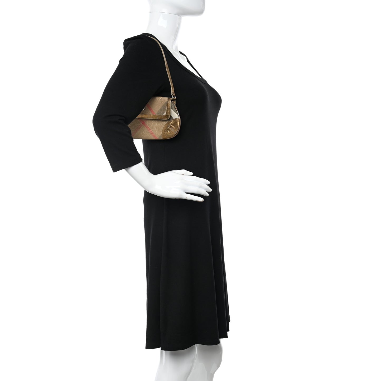 Metallic Calfskin Shoulder Bag Gold