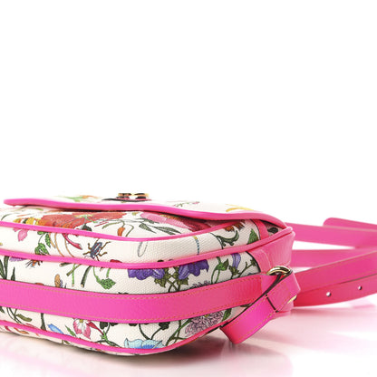 Gucci Canvas Flora Floral Shoulder Bag White Fuchsia Fluo 10 of 11