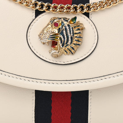 Gucci Textured Calfskin Web Mini Rajah Slim Flap Shoulder Bag Mystic White 8 of 12