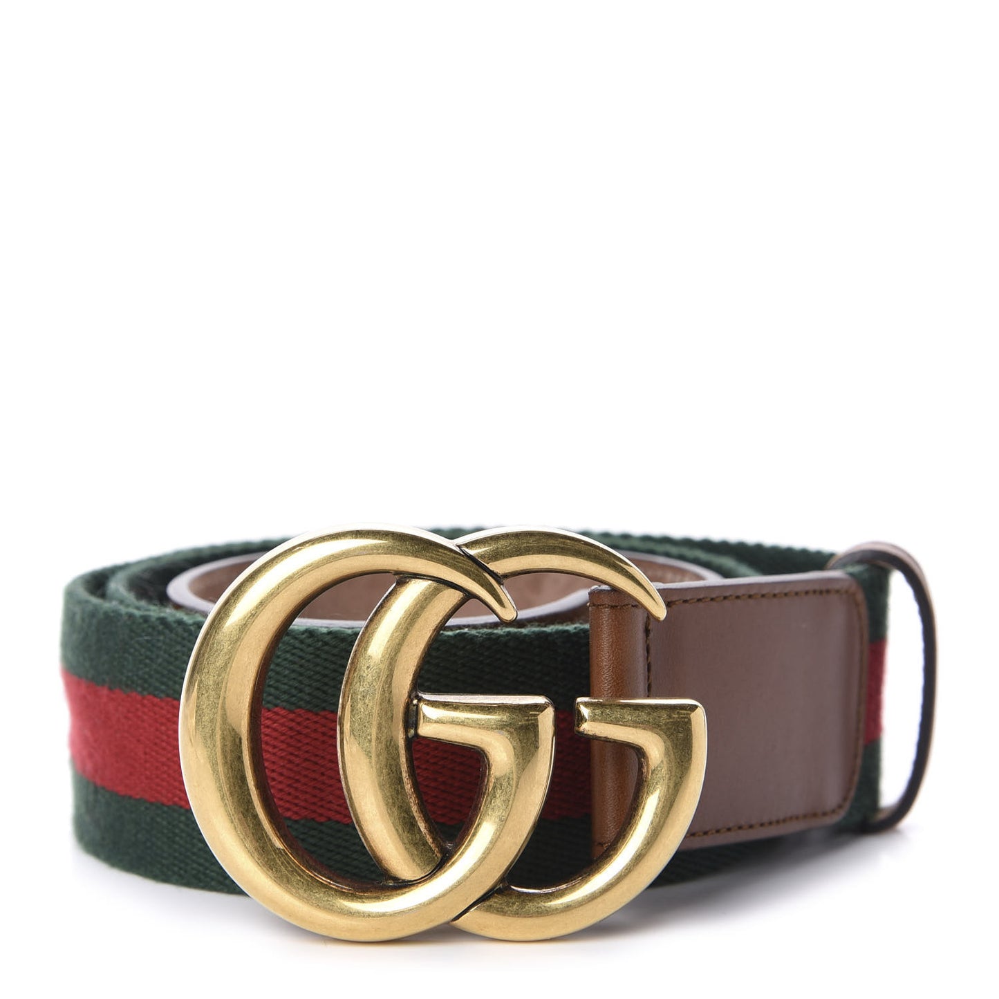 Nylon Calfskin Double G Web 40mm Belt 90 36 Green Red Cuir