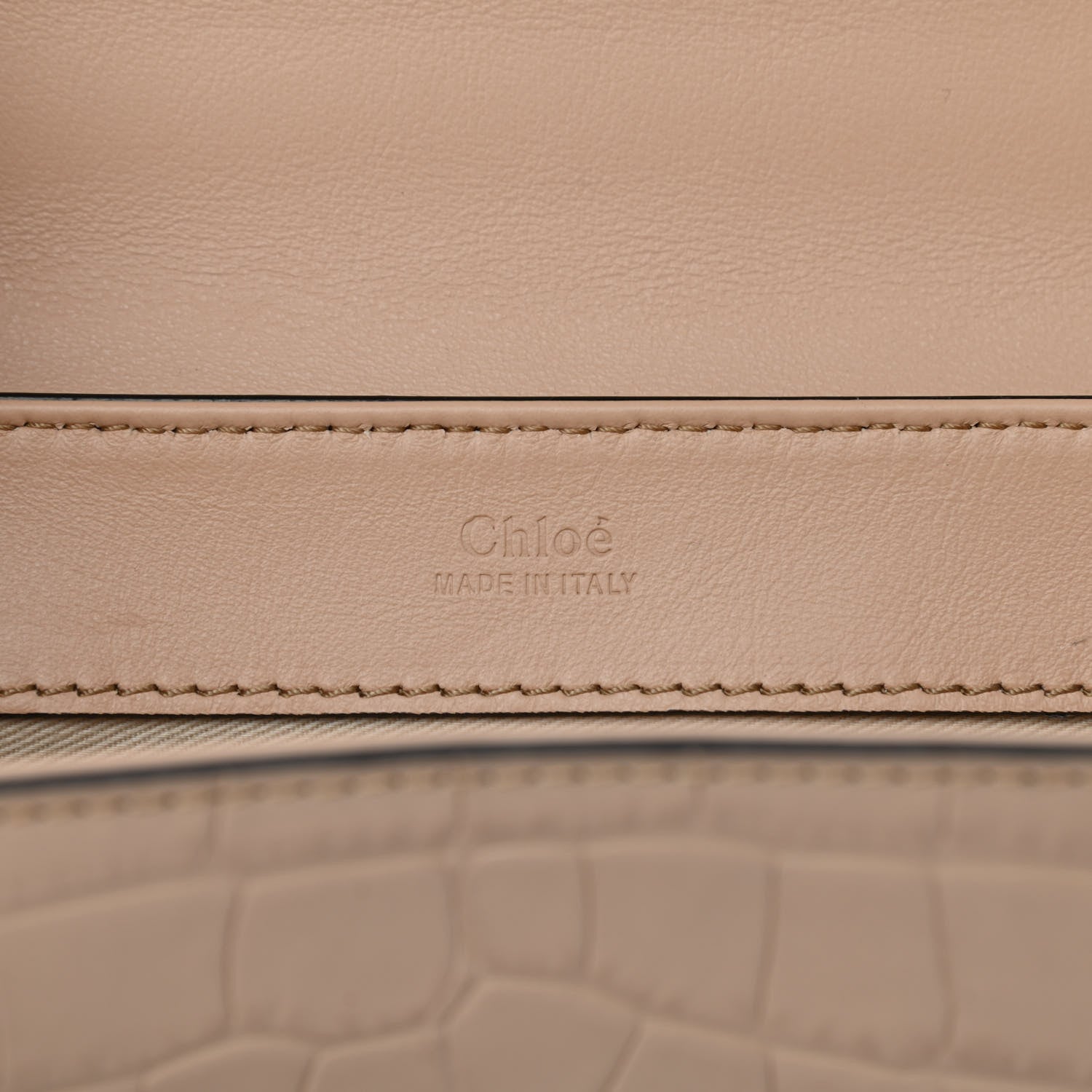 Chloe Calfskin Crocodile Embossed Small C Double Carry Nut 6 of 10