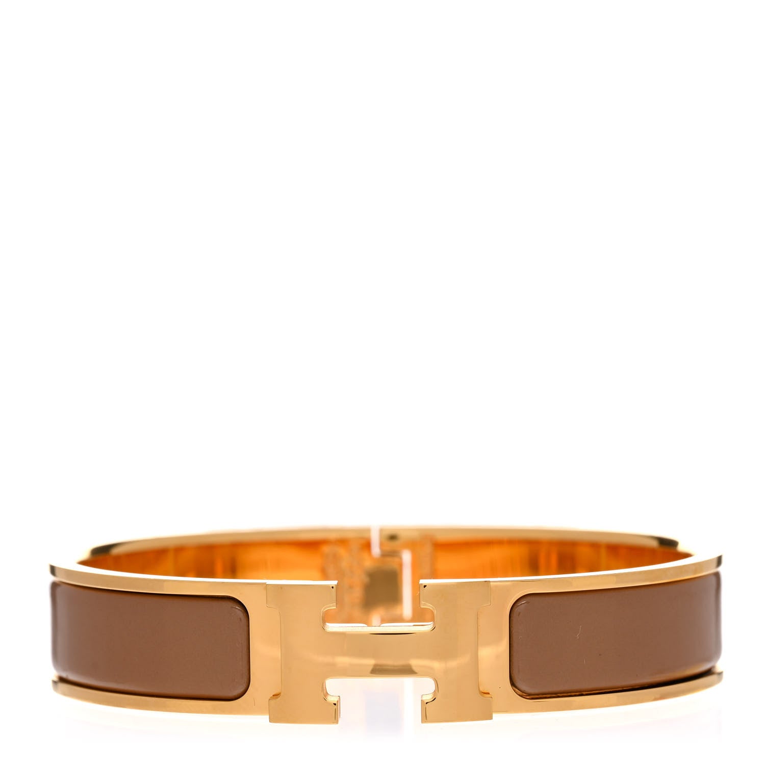 Hermes Enamel Narrow Clic Clac H Bracelet PM Chataigne 1 of 4