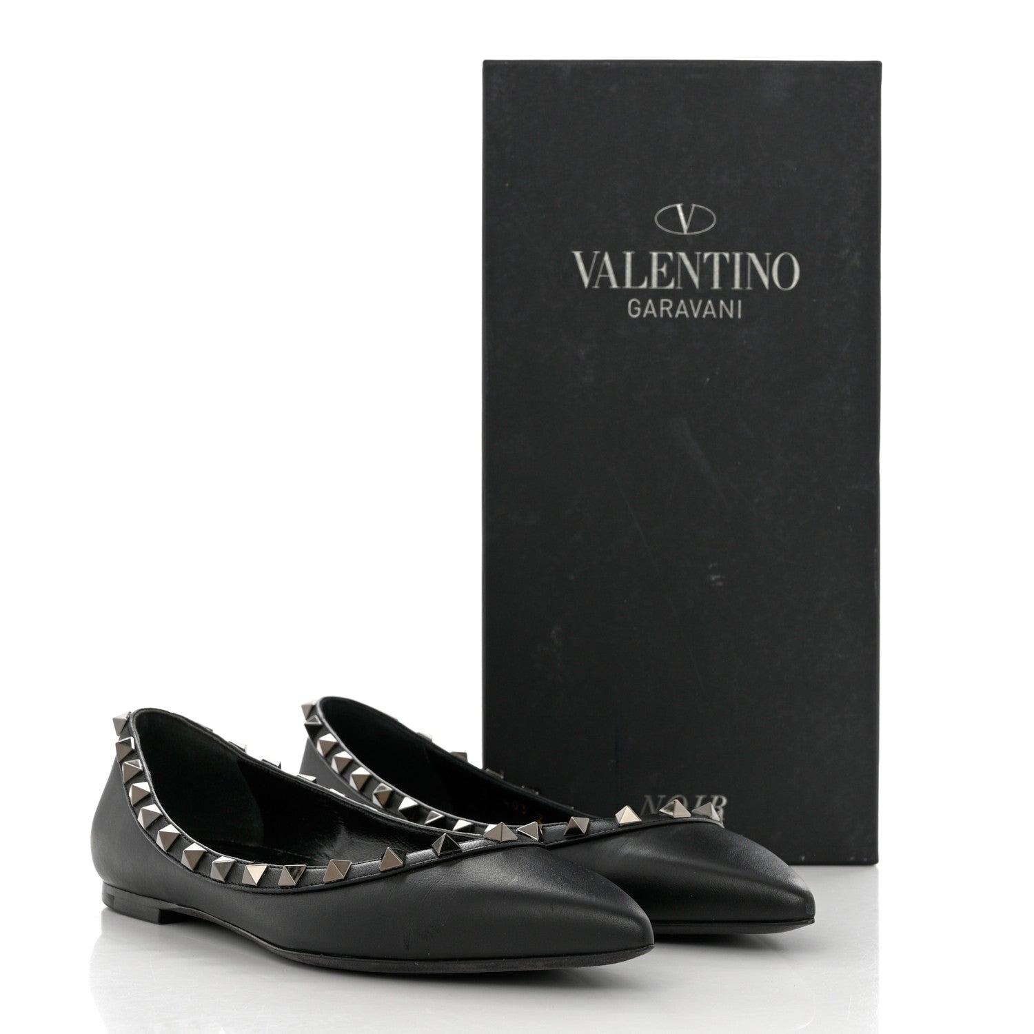 Valentino Garavani Nappa Rockstud Ballerina Flats 37 Black 9 of 9