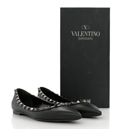 Valentino Garavani Nappa Rockstud Ballerina Flats 37 Black 9 of 9