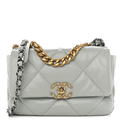 Chanel Lambskin Quilted Medium Chanel 19 Flap Grey 1 of 10