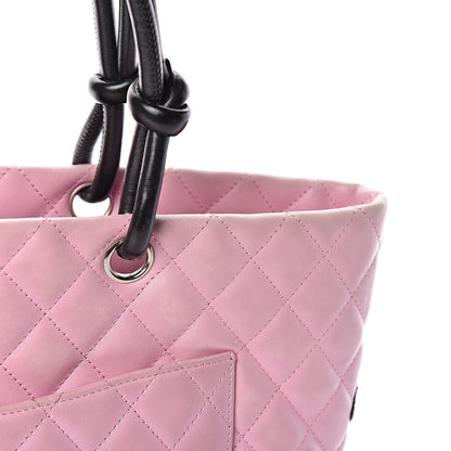 Chanel Calfskin Quilted Large Cambon Tote Pink Black 13 of 13