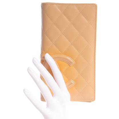 Chanel Calfskin Quilted Cambon Yen Wallet Beige 2 of 9
