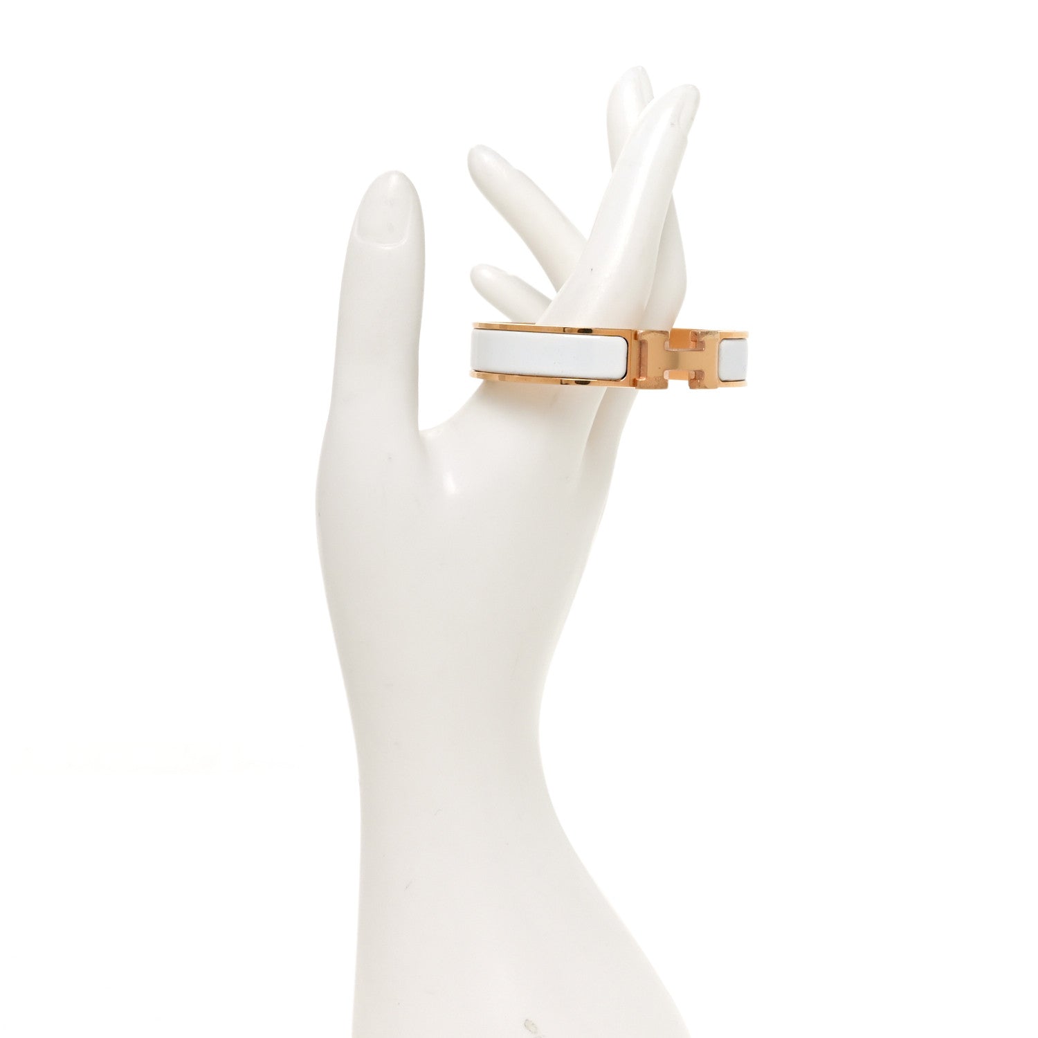 Hermes Enamel Narrow Clic Clac H Bracelet PM White 2 of 5