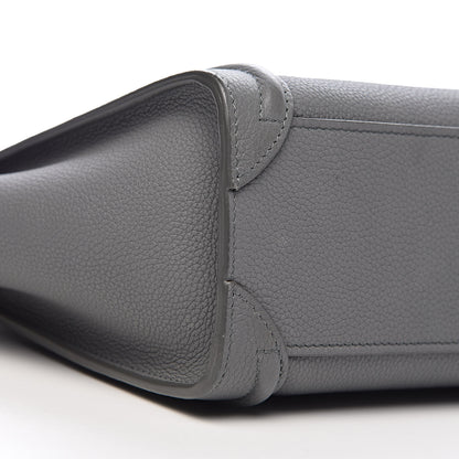 Celine Drummed Calfskin Nano Luggage Kohl 7 of 10