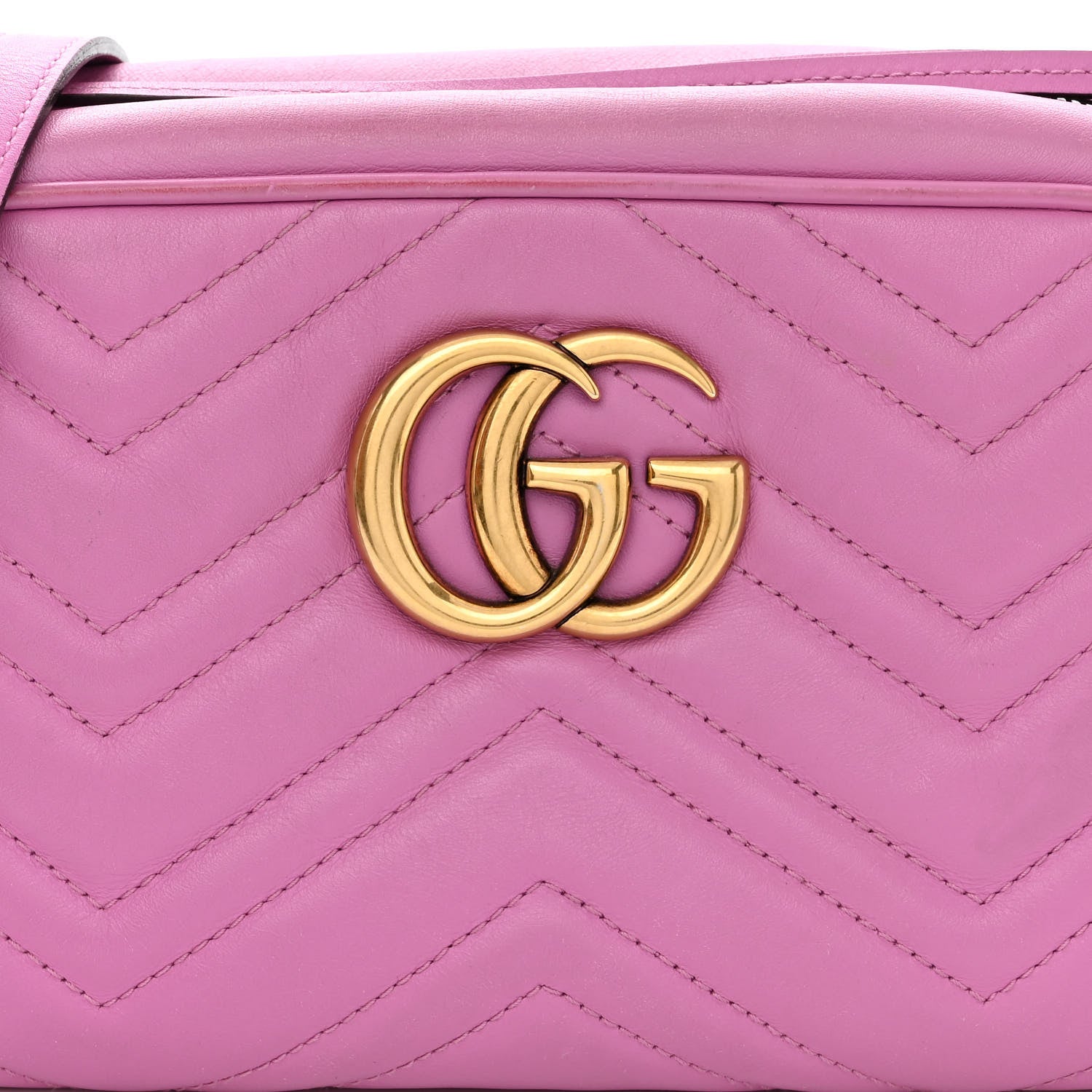 Gucci Calfskin Matelasse Small GG Marmont Chain Shoulder Bag Candy Mousse 8 of 13