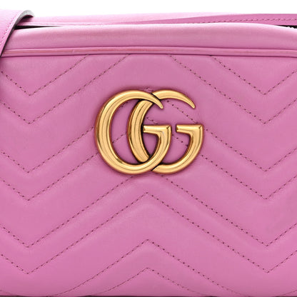Gucci Calfskin Matelasse Small GG Marmont Chain Shoulder Bag Candy Mousse 8 of 13
