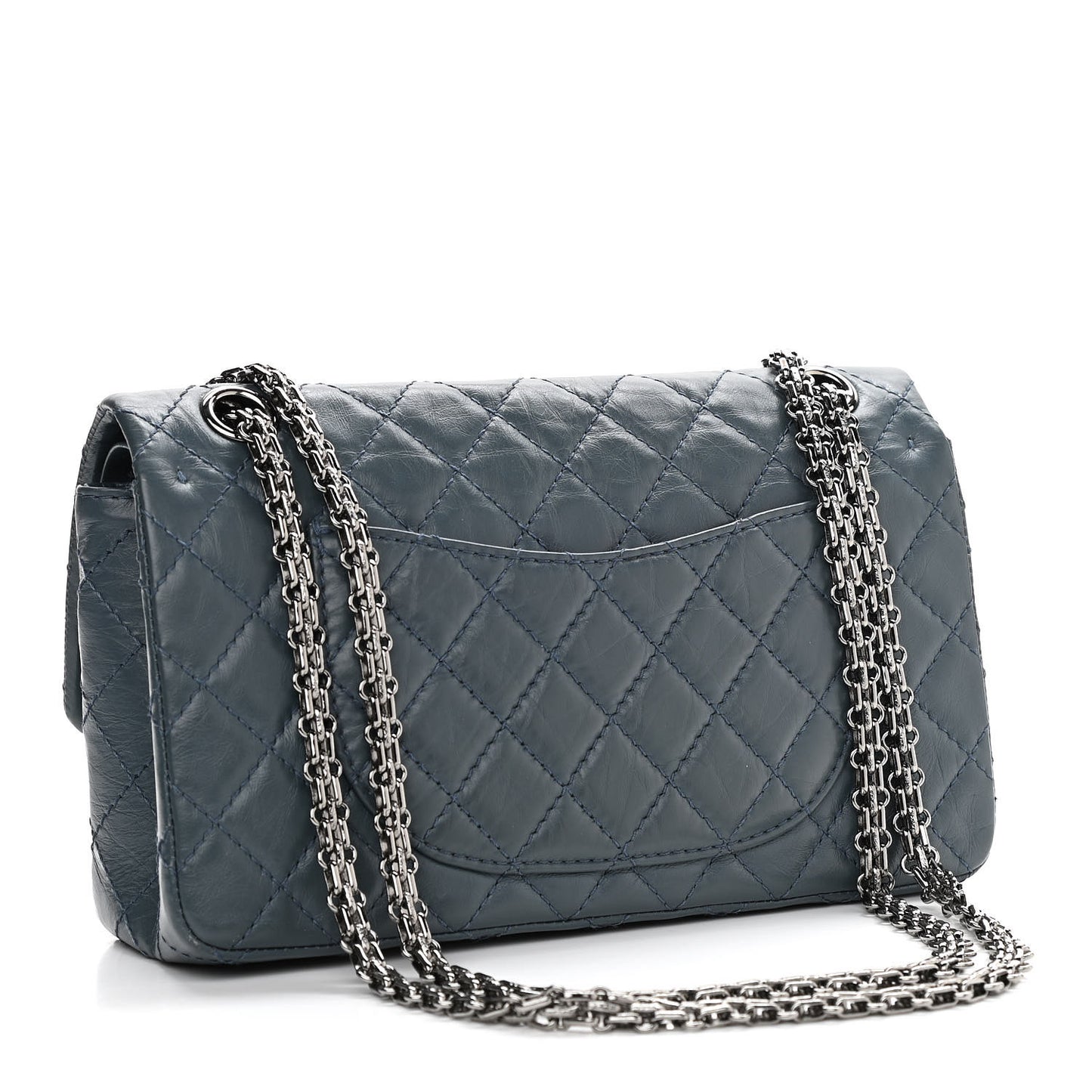Aged Calfskin Quilted 2.55 Reissue 225 Flap Dark Blue