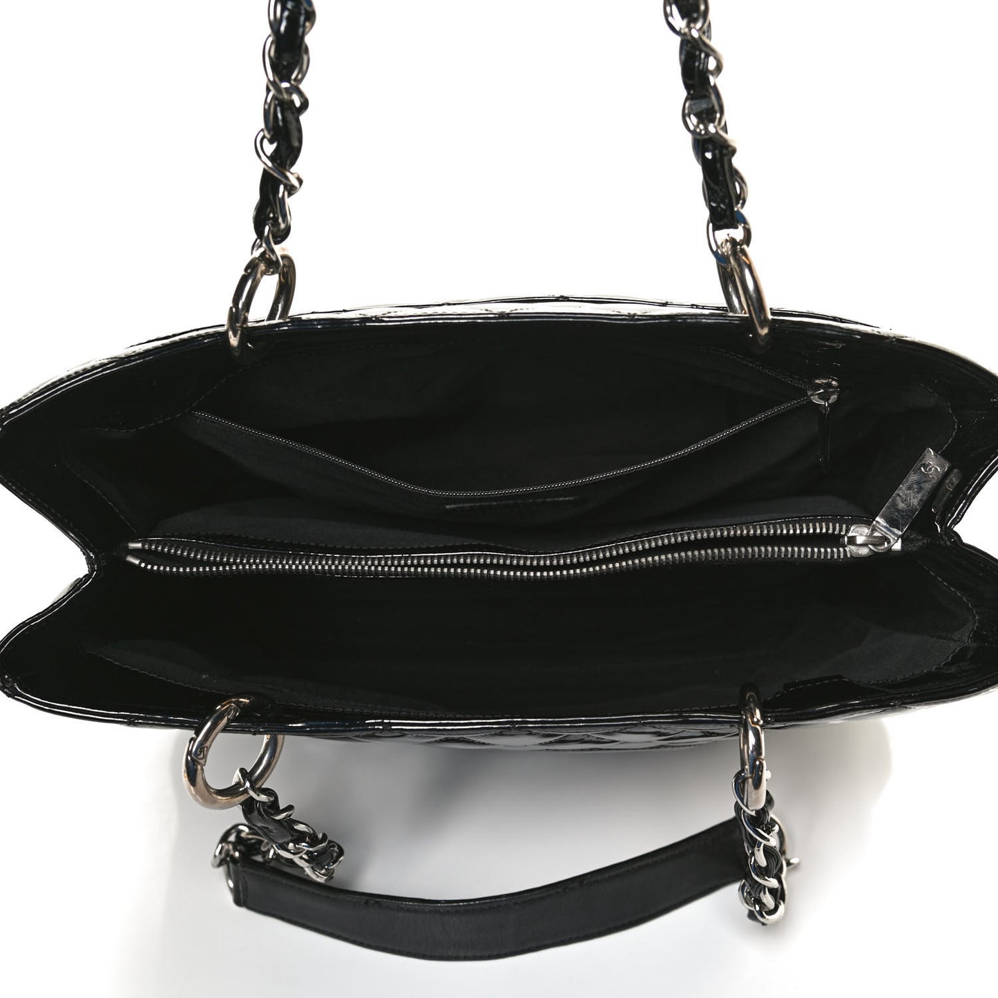 Patent Quilted Grand Shopping Tote GST Black