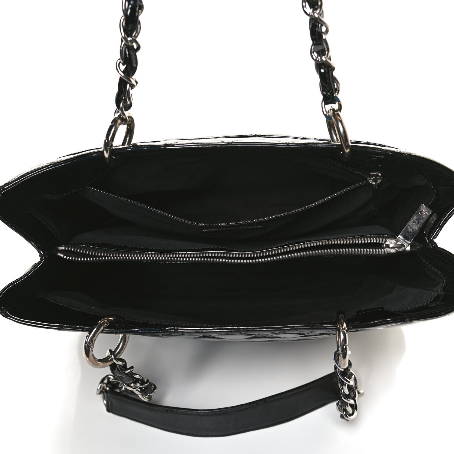 Chanel Patent Quilted Grand Shopping Tote GST Black 5 of 10
