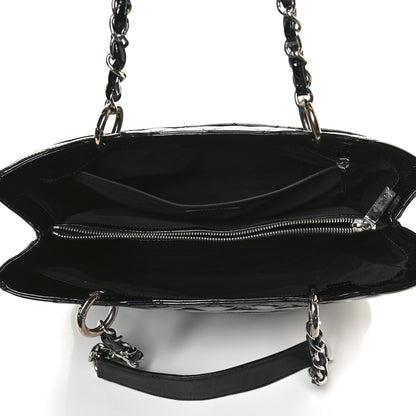 Chanel Patent Quilted Grand Shopping Tote GST Black 5 of 10