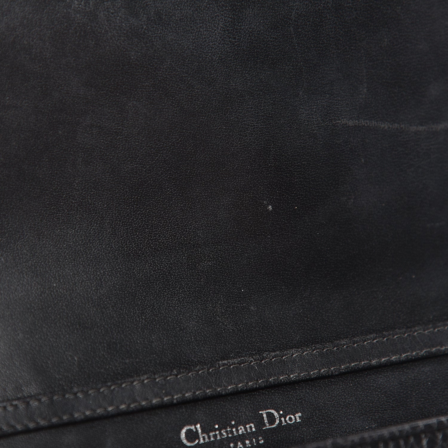 Christian Dior Grained Calfskin Diorama Wallet on Chain Pouch Black 8 of 18