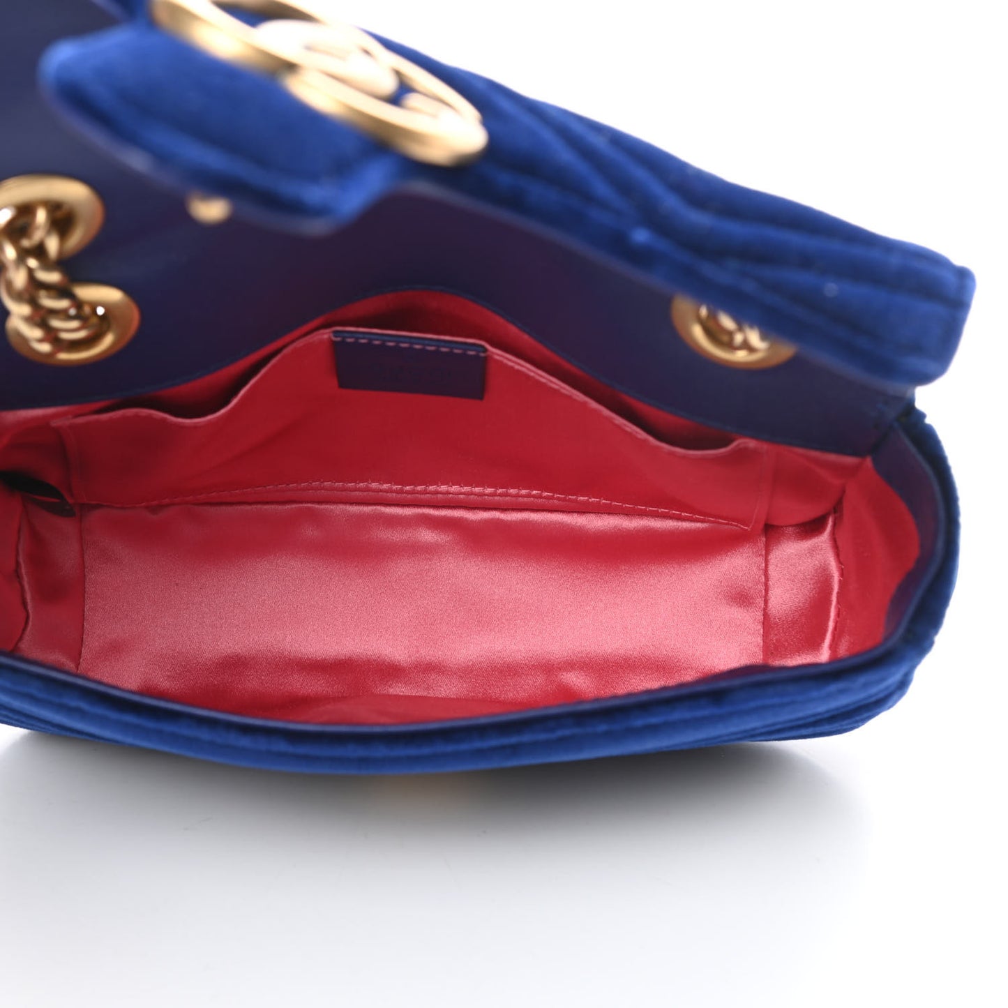 Velvet Matelasse Mini GG Marmont Shoulder Bag Cobalt Blue