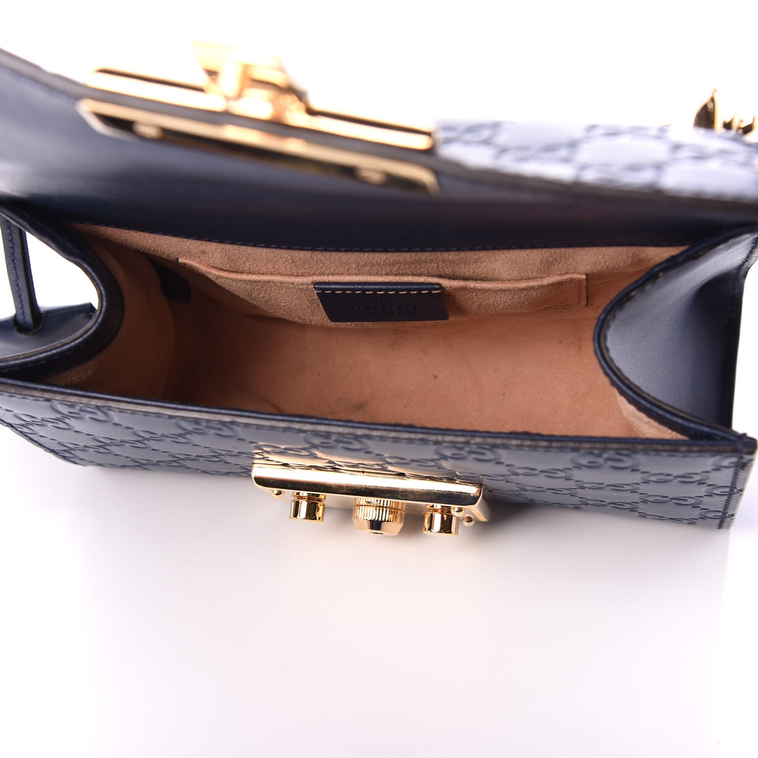 Gucci Guccissima Small Padlock Shoulder Bag Blue Agata 5 of 9