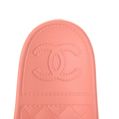 Chanel Rubber CC Flat Slide Sandals 41 Orange Pink 5 of 8