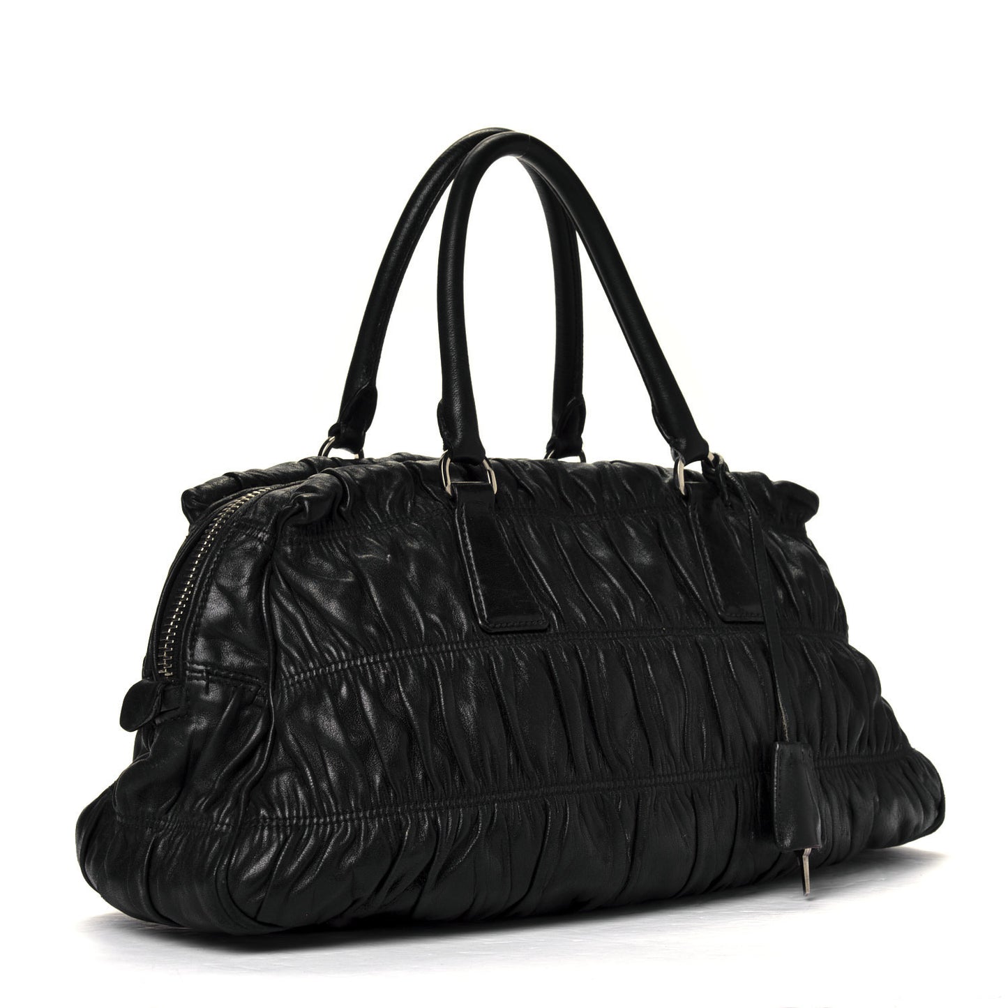 Nappa Gaufre Shopping Satchel Black