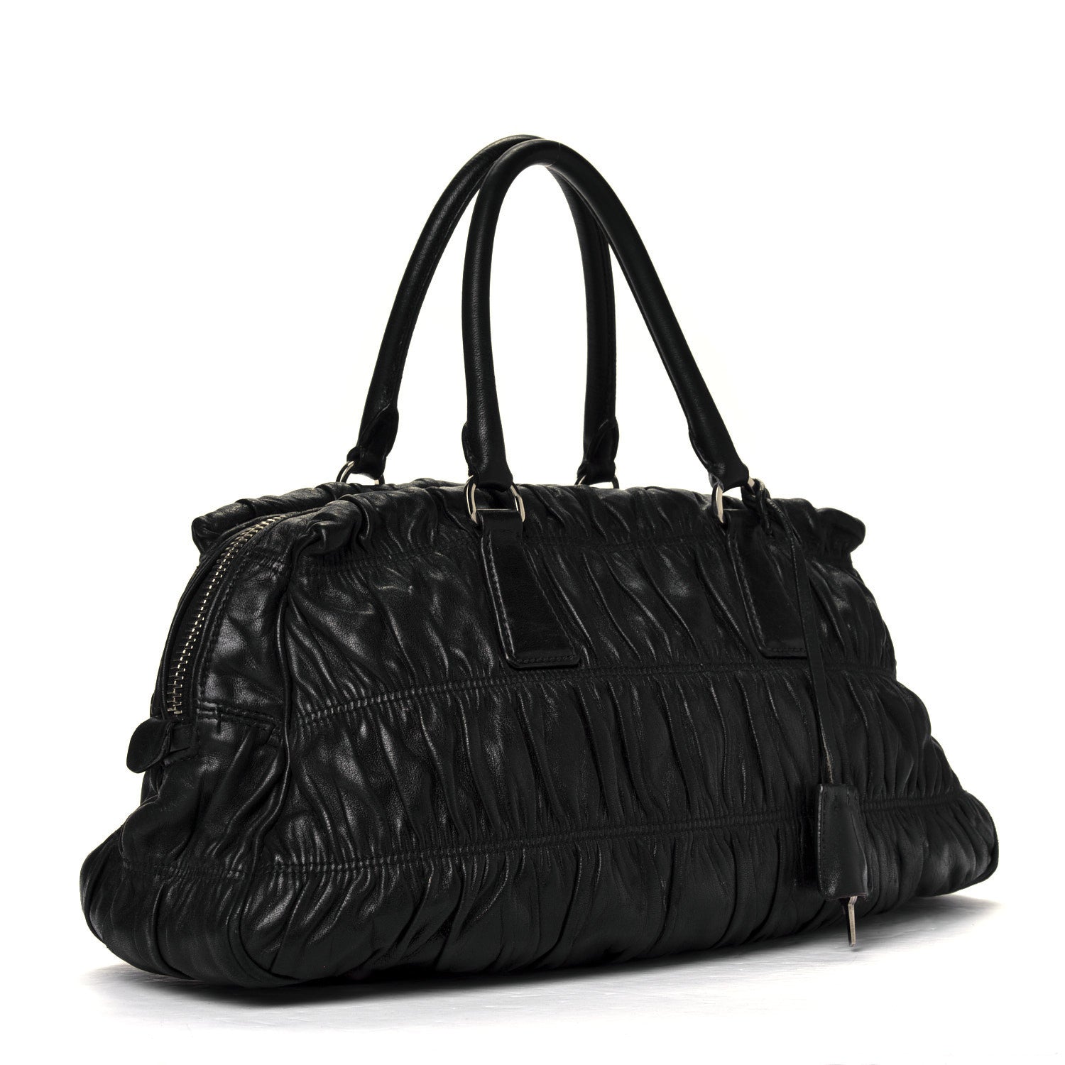 Prada Nappa Gaufre Shopping Satchel Black 2 of 15