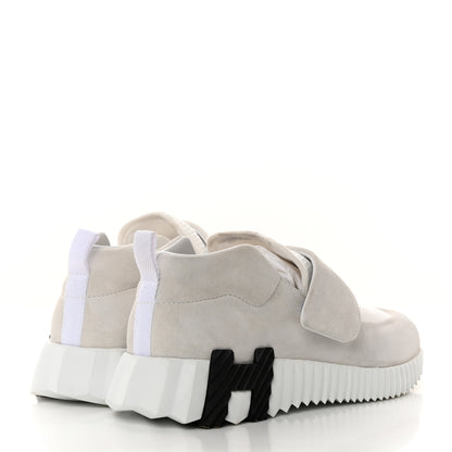 Hermes Suede Goatskin Knit H Sneakers 38 White 4 of 9