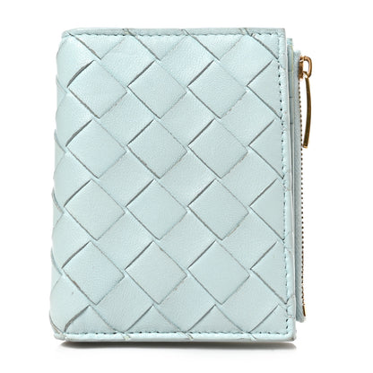 Bottega Veneta Nappa Intrecciato Bifold Zip Wallet Teal Washed 1 of 7