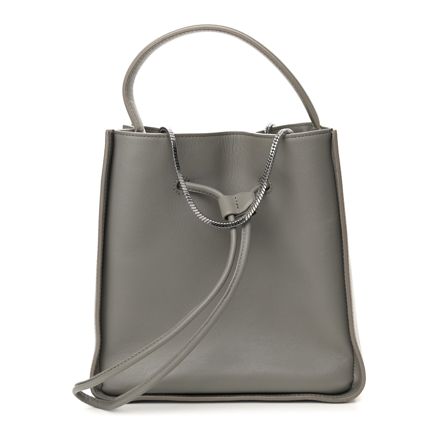 Smooth Calfskin Small Soleil Bucket Bag Cement