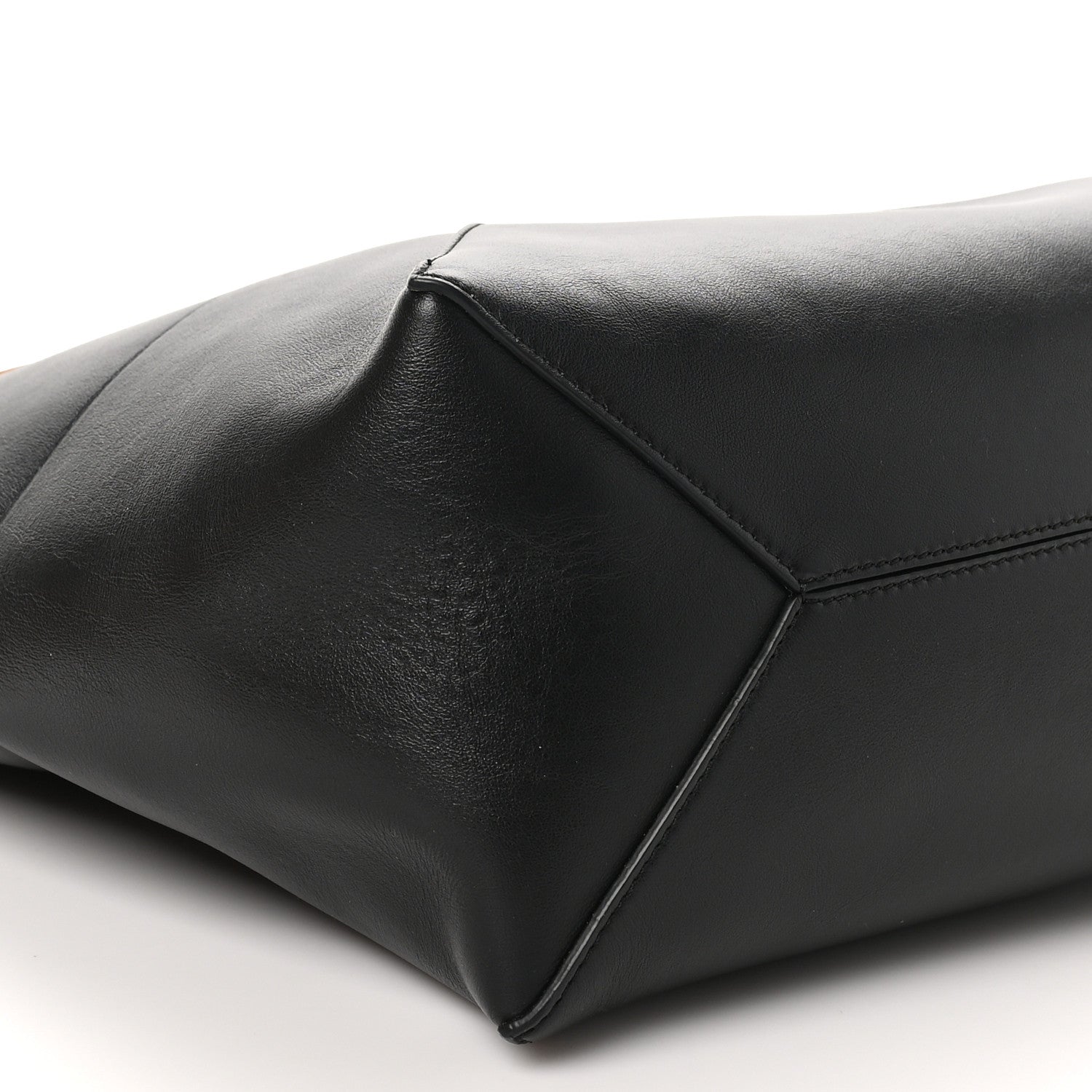 Loewe Shiny Calfskin Medium Puzzle Fold Tote Warm Desert Black 8 of 9