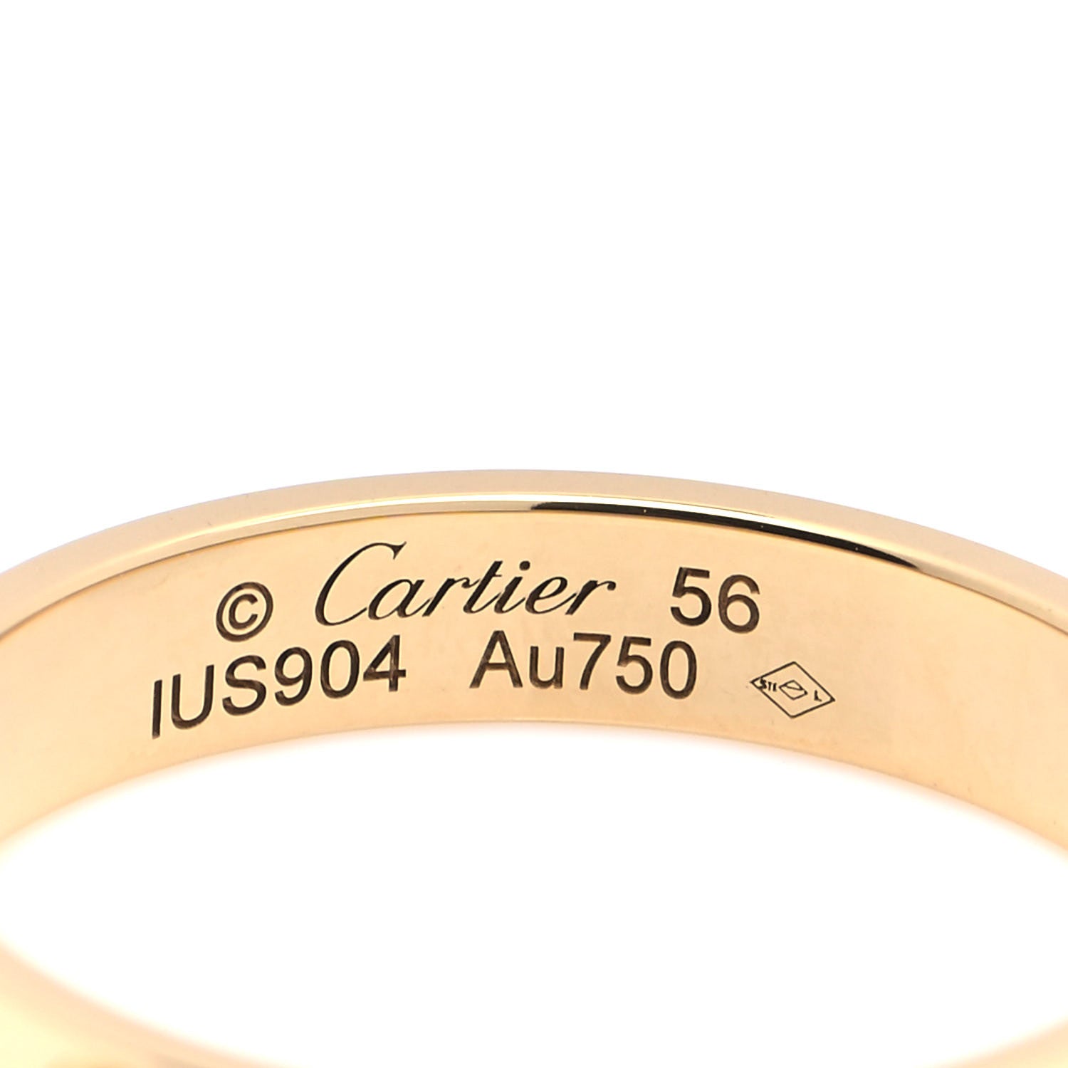Cartier 18K Yellow Gold 3.5mm LOVE Wedding Band Ring 56 7.5 4 of 4