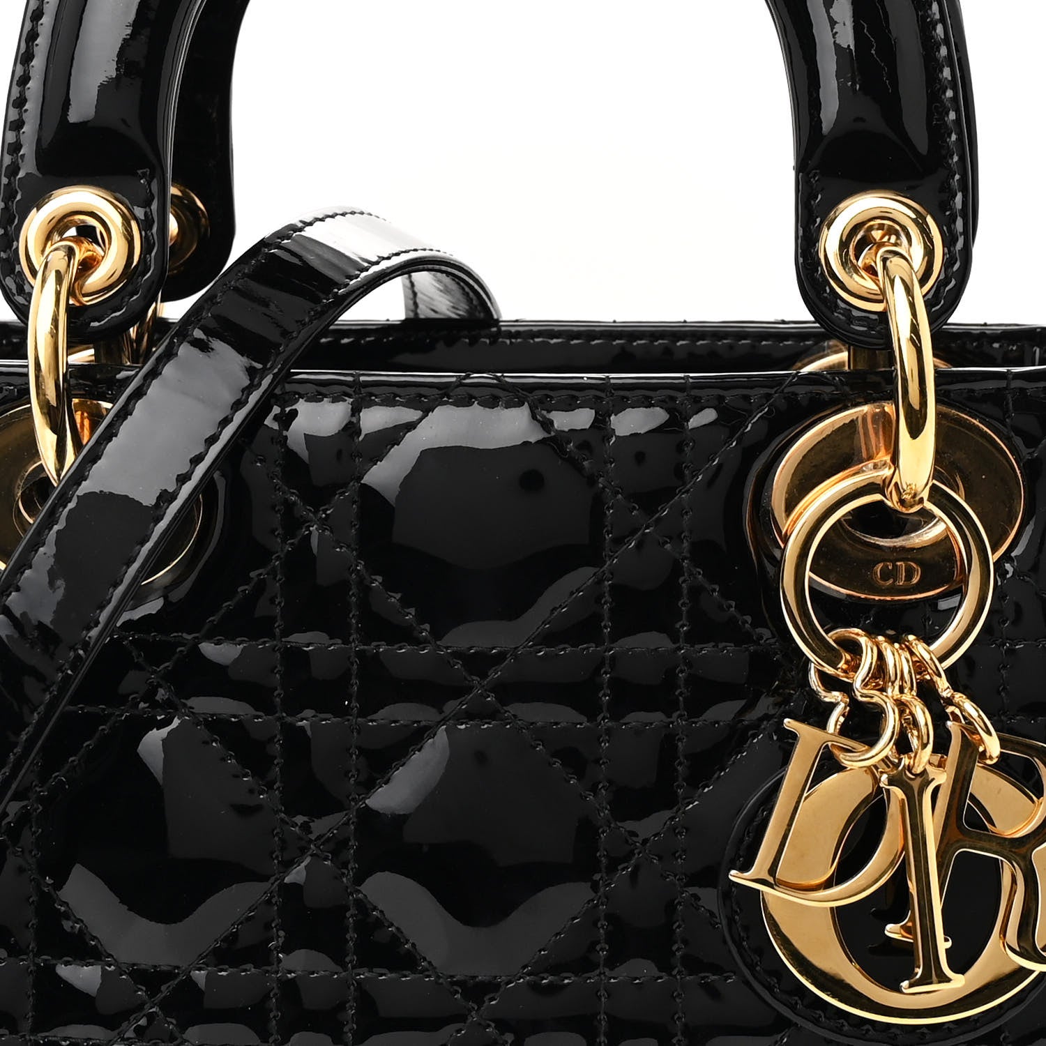Christian Dior Patent Cannage Mini Lady Dior Black 8 of 12