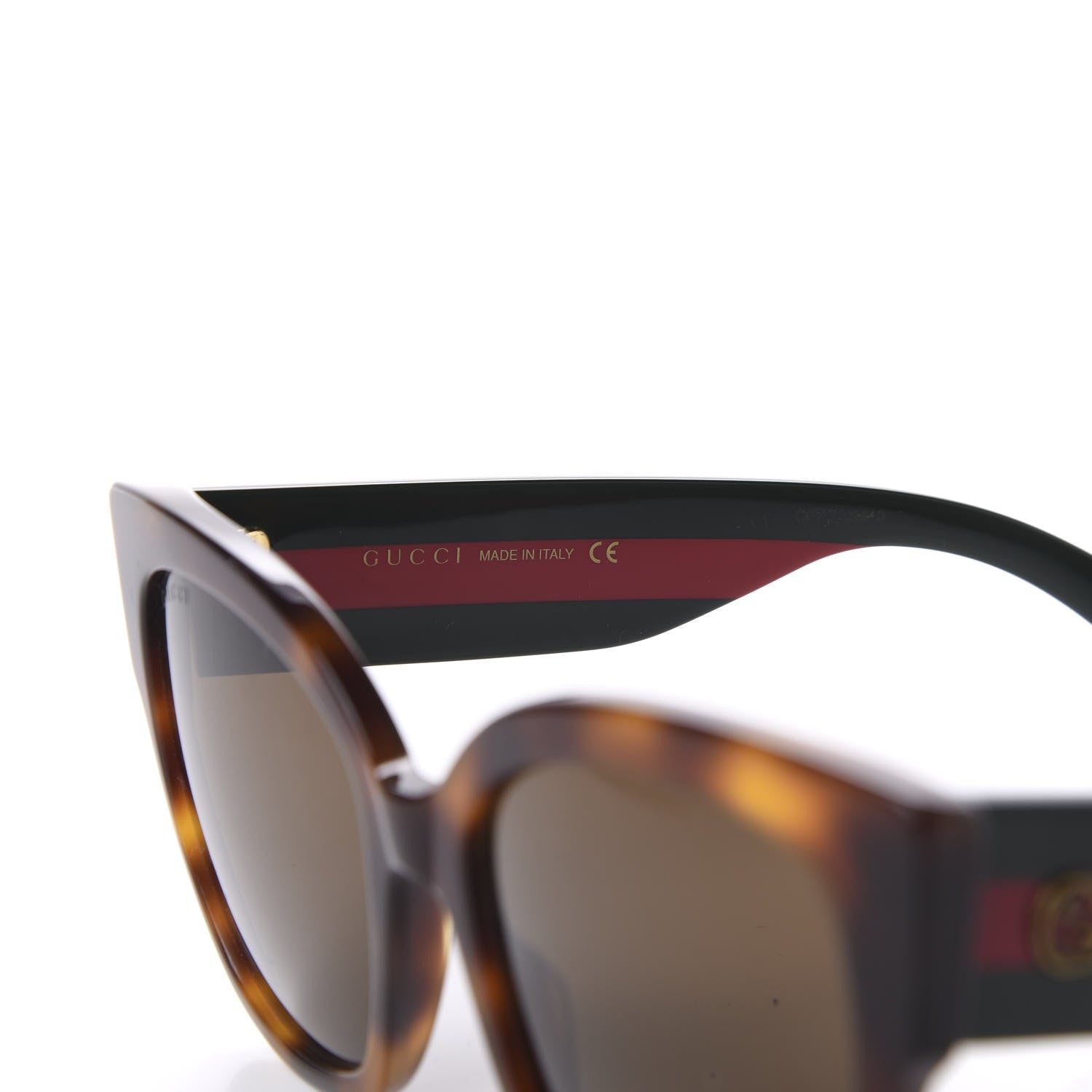 Gucci Acetate Square Frame Web Sunglasses GG0059S Tortoise 5 of 9