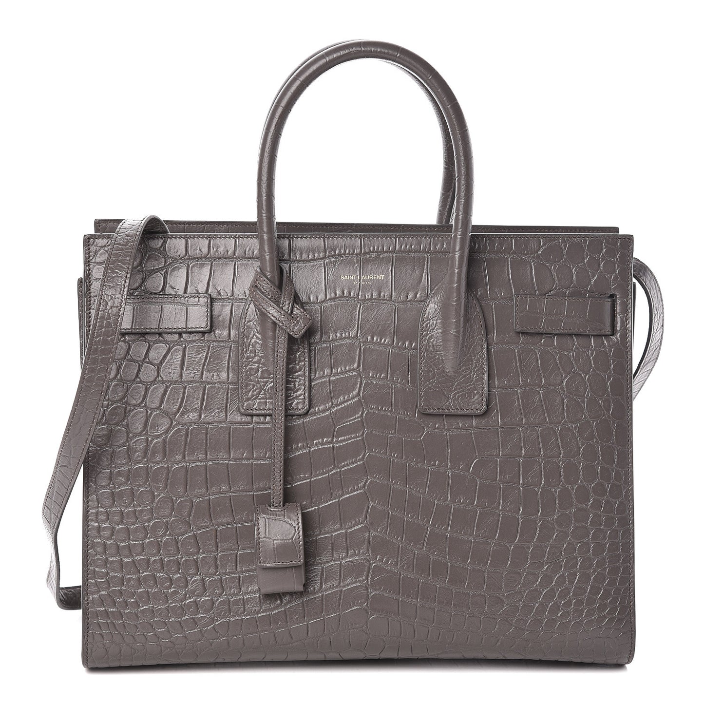 Crocodile Embossed Small Sac De Jour Fog