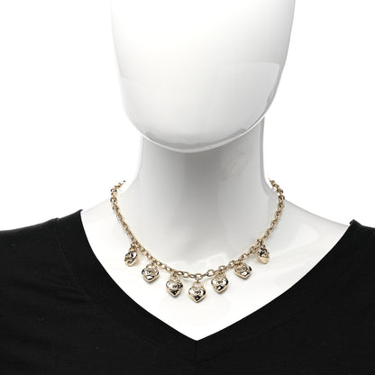 Chanel Metal CC Heart Turnlock Charms Choker Gold 2 of 6