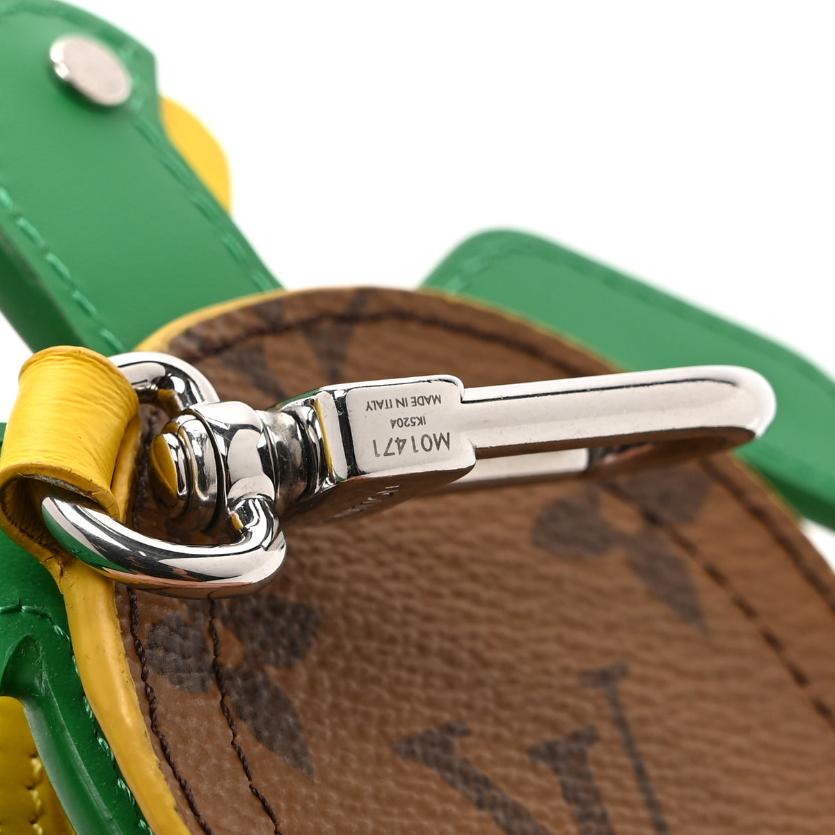Monogram Calfskin LV Turtle Pouch Bag Charm Brown
