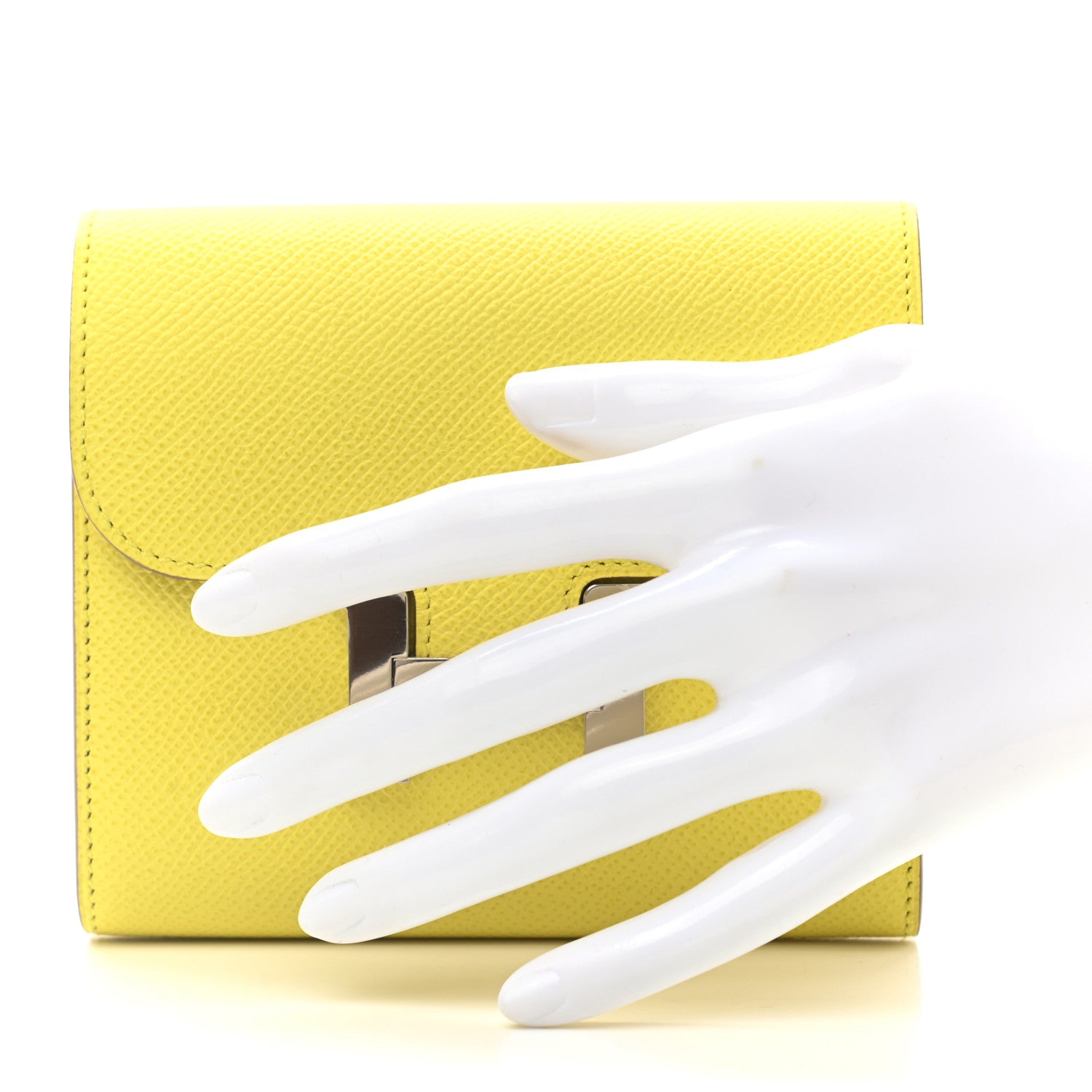 Hermes Epsom Constance Short Wallet Lime 2 of 9