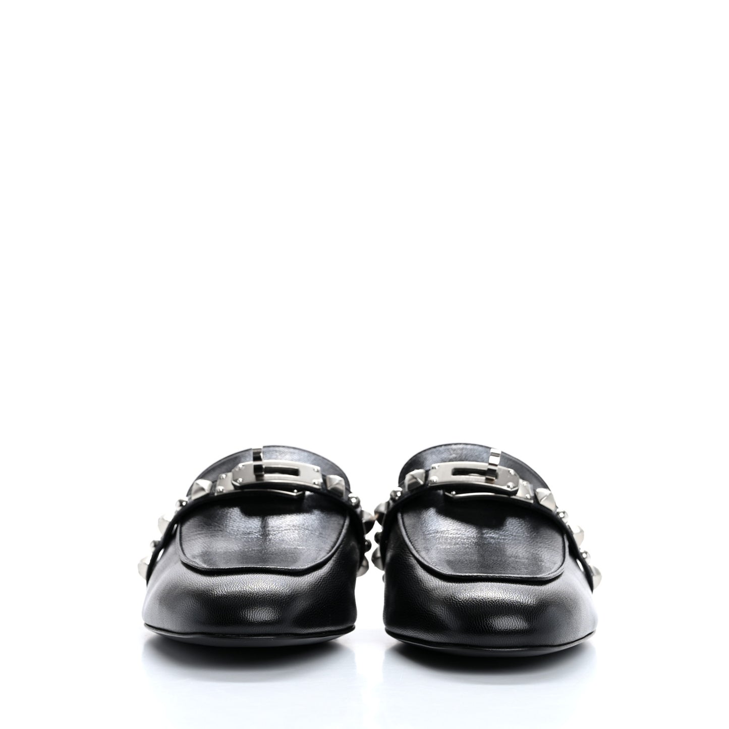Goatskin Medor Studded Oz Mules 37.5 Black