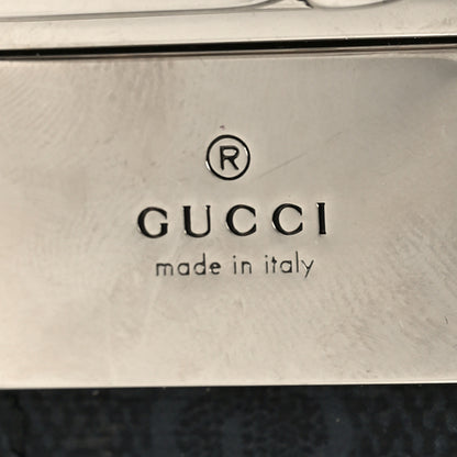 Gucci GG Supreme Monogram Textured Dollar Calfskin Squared Interlocking G 30mm Reversible Belt 115 46 Black 5 of 6