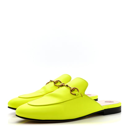 Gucci Malaga Kid Womens Princetown Slippers 38 Yellow Fluo 3 of 11