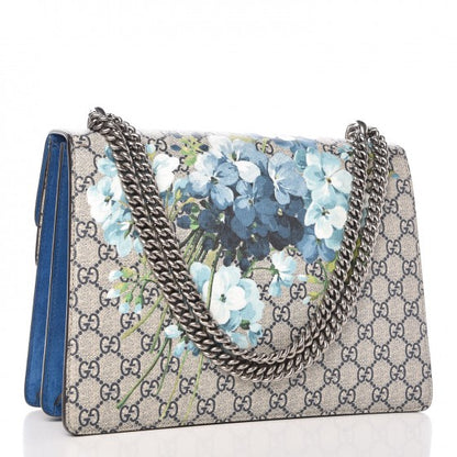 Gucci GG Supreme Monogram Blooms Medium Dionysus Shoulder Bag Beige Navy Vintage Blue 3 of 7