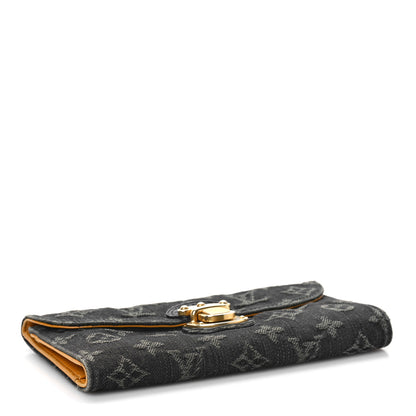 Louis Vuitton Denim Amelia Wallet Black 4 of 8