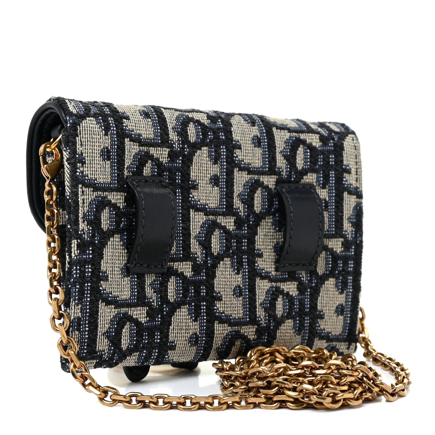 Oblique Nano Saddle Chain Pouch Blue