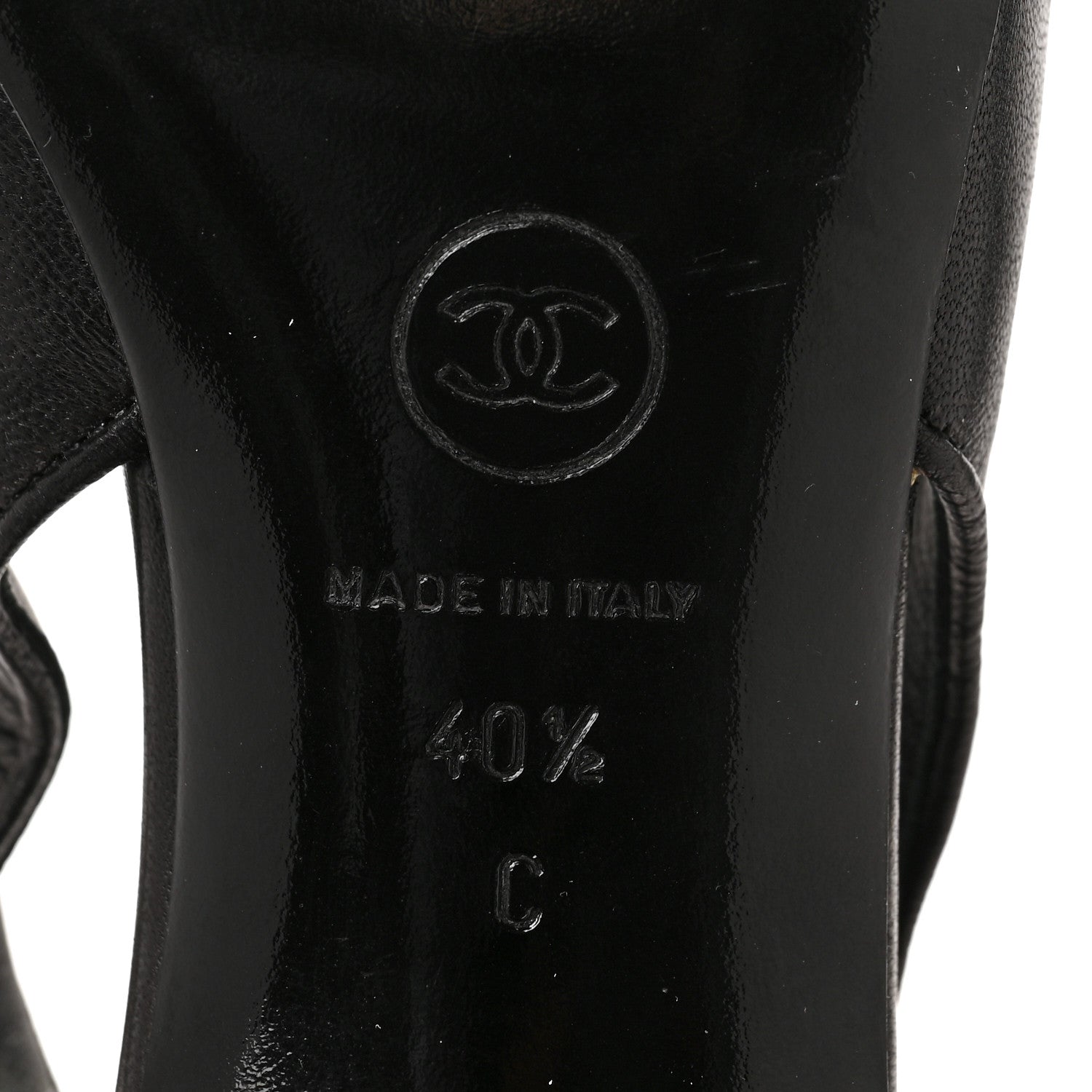 Chanel Lambskin Cap Toe CC Slingback Pumps 41 Black 6 of 8