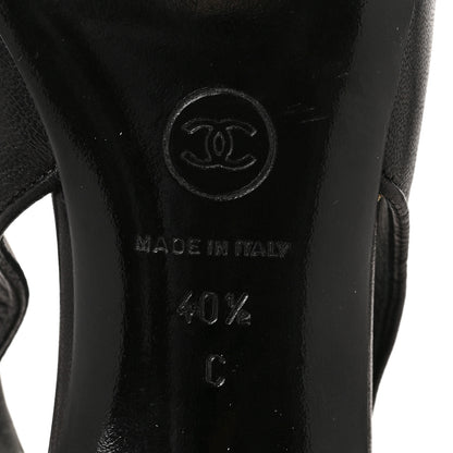 Chanel Lambskin Cap Toe CC Slingback Pumps 41 Black 6 of 8