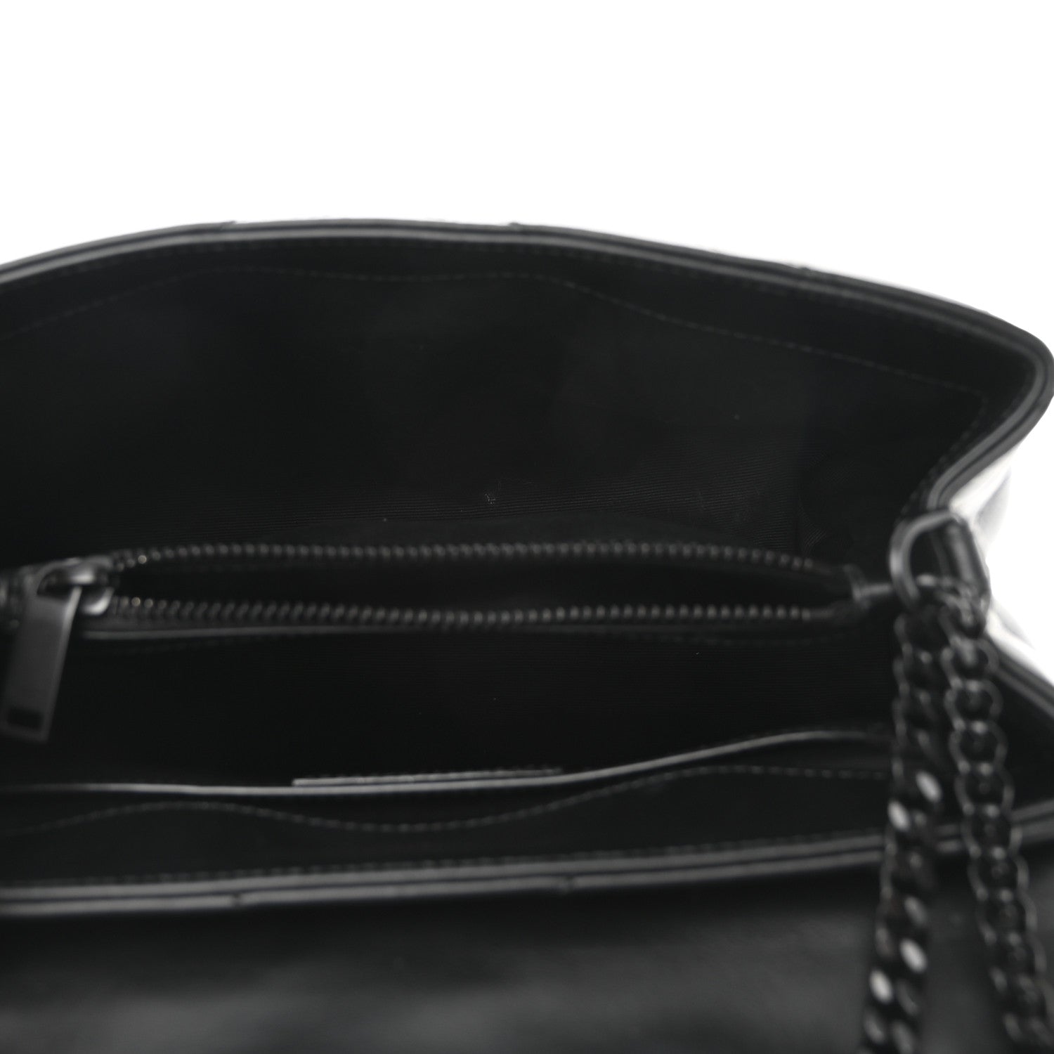 Saint Laurent Calfskin Y Quilted Monogram Monochrome Small Loulou Chain Satchel Black 5 of 9