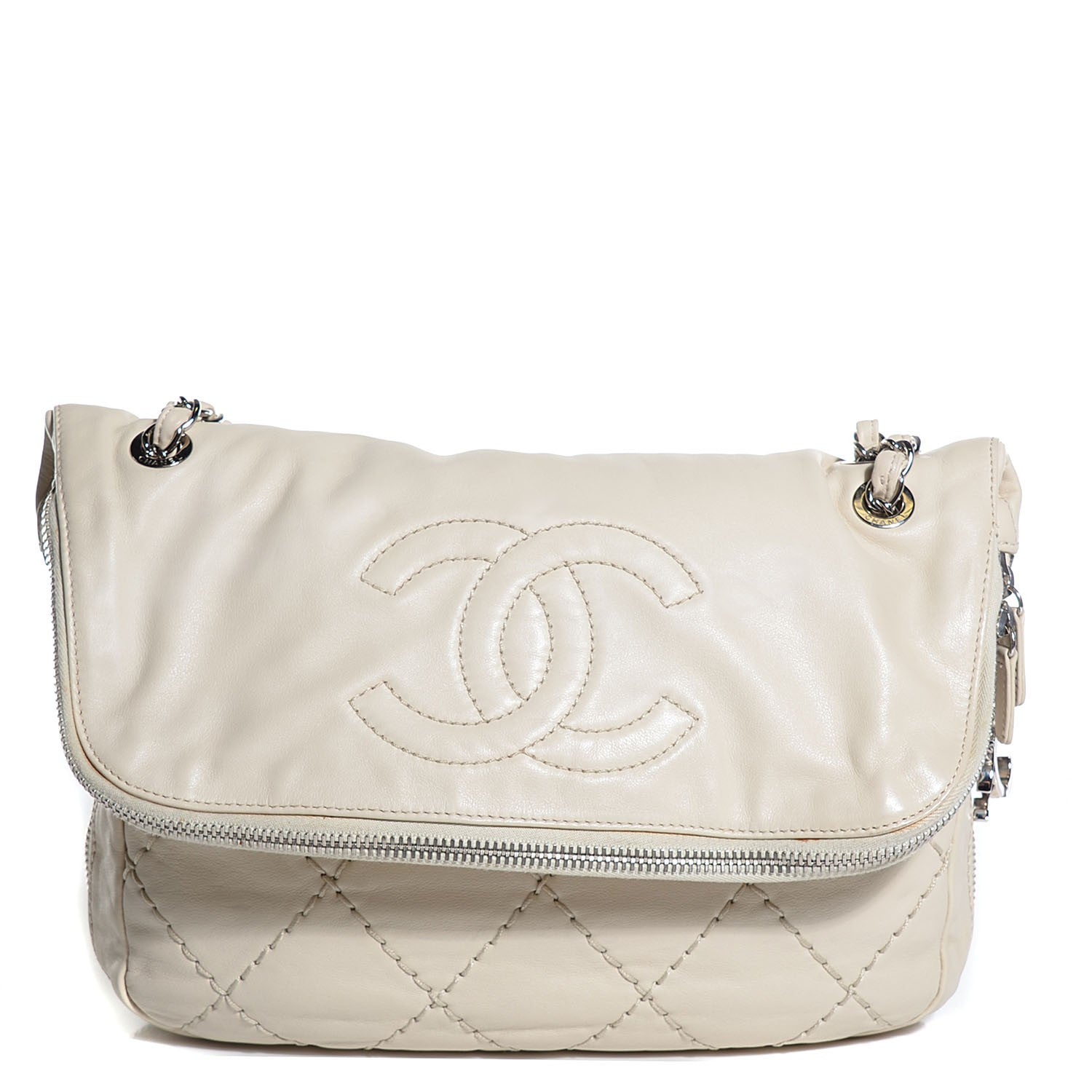 Chanel Calfskin Expandable Flap Beige Clair 1 of 7