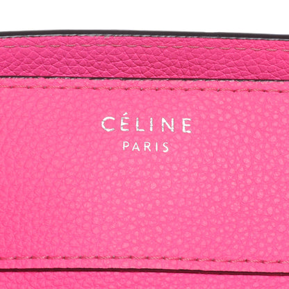 Celine Drummed Calfskin Mini Luggage Fluo Pink 5 of 9
