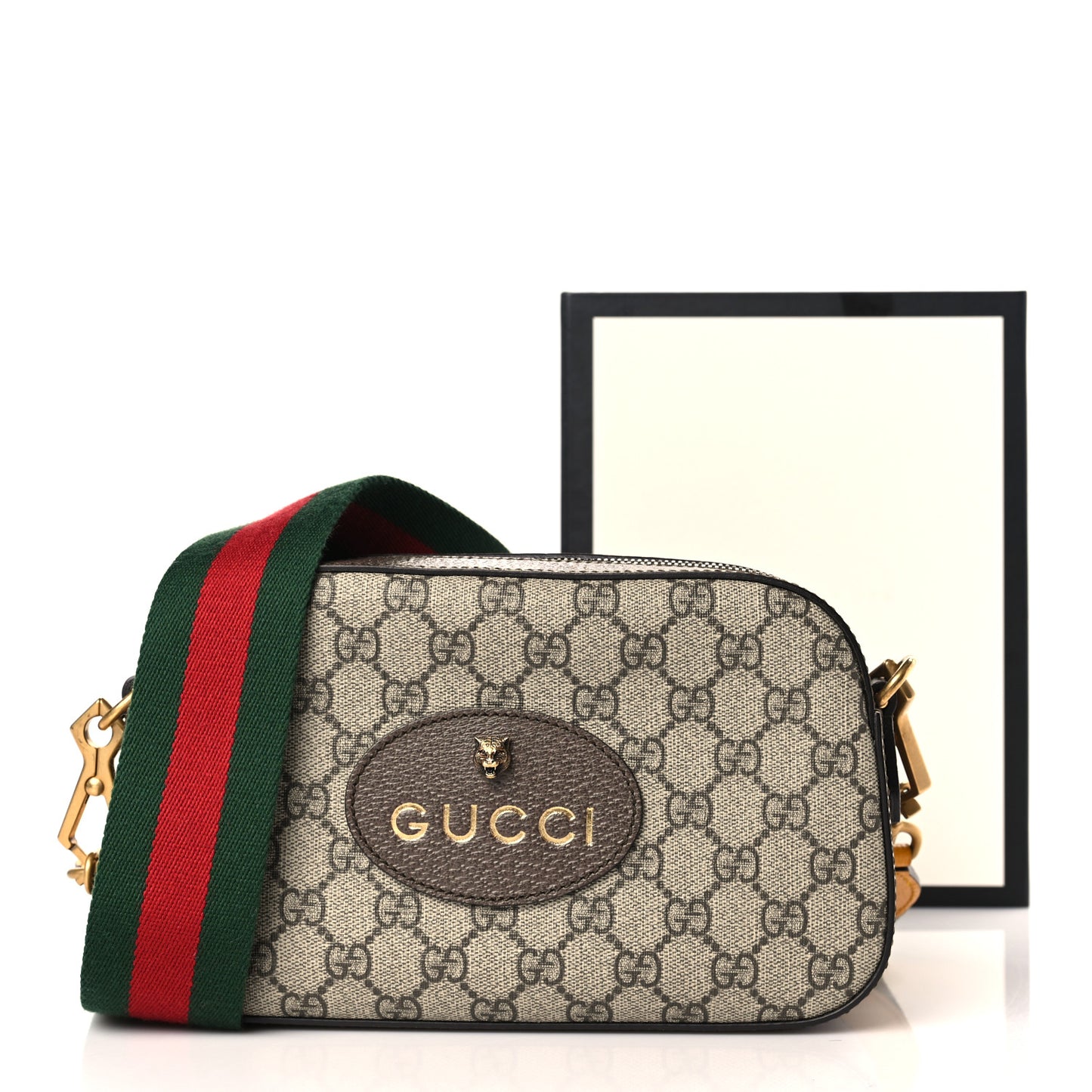 GG Supreme Monogram Web Neo Vintage Shoulder Bag Beige New Acero Crop